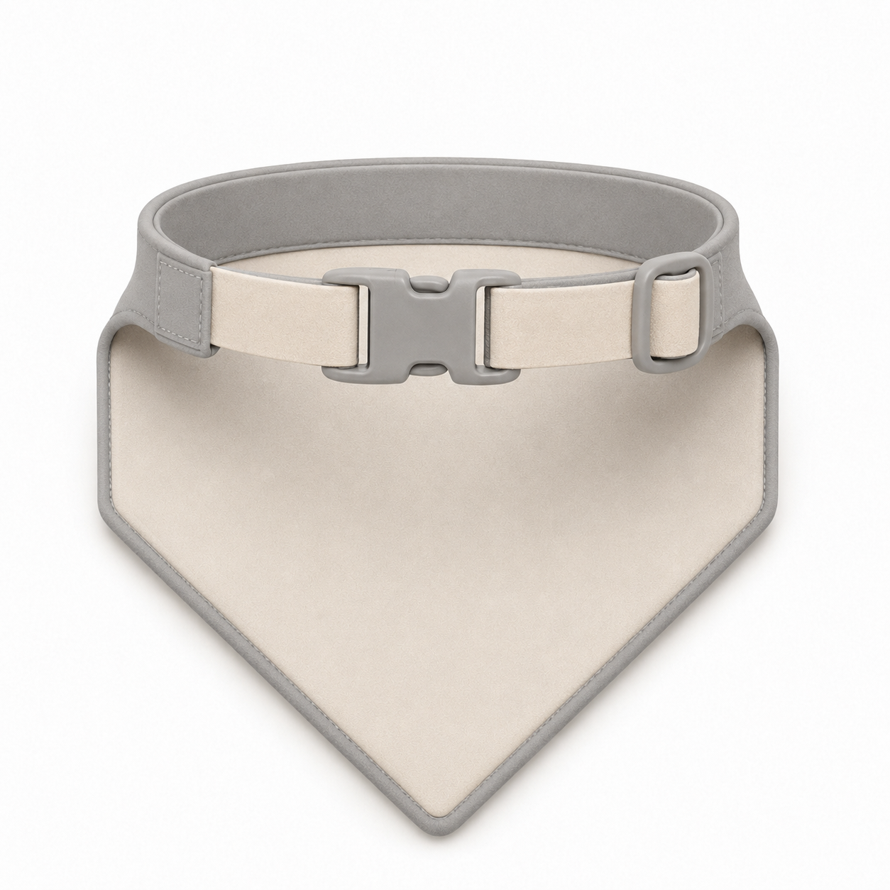 Grey and Cream Geometric Dog Bandana Collar with Buckle