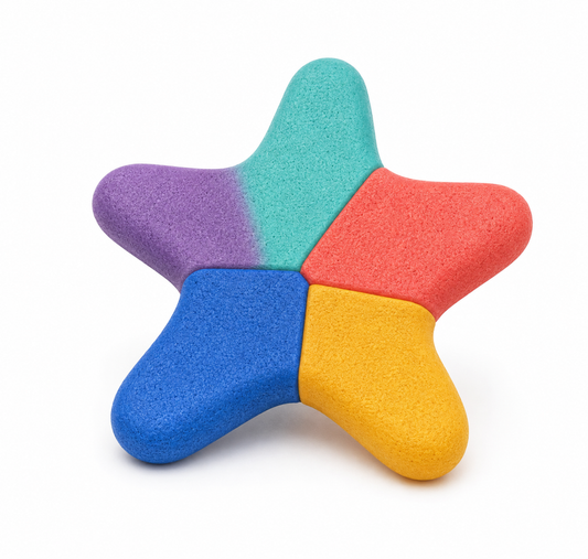 Multicolored Five-Arm Cat Activity Toy – Textured Star-Shaped Indoor Play Toy