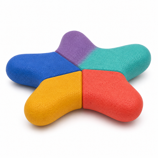 Multicolored Five-Arm Cat Activity Toy – Textured Star-Shaped Indoor Play Toy