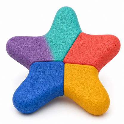 Multicolored Five-Arm Cat Activity Toy – Textured Star-Shaped Indoor Play Toy