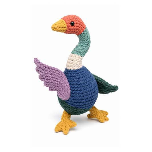 Multicolored Woven Bird-Shaped Cat Toy – Long Neck, Wings and Feet