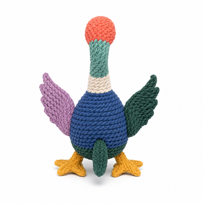 Multicolored Woven Bird-Shaped Cat Toy – Long Neck, Wings and Feet